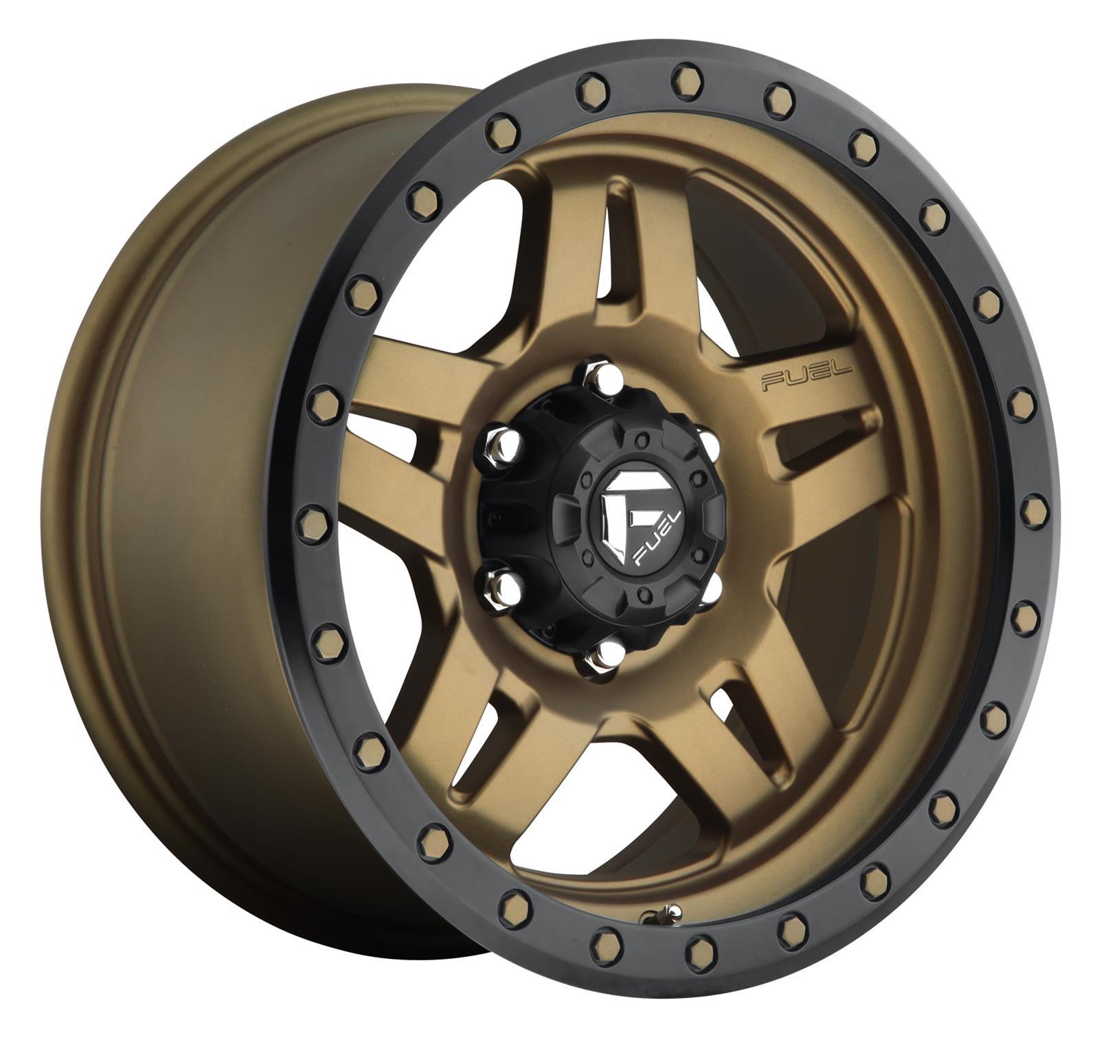 Fuel Off-Road Anza D583 Series Matte Bronze Wheels with Black Ring 20x9 Wheel, Anza, 20 x 9, Aluminum, Bronze, Ring, 6 x 139.7mm Bolt Pattern, +19mm Offset, 5.750 in. Backspace, Each