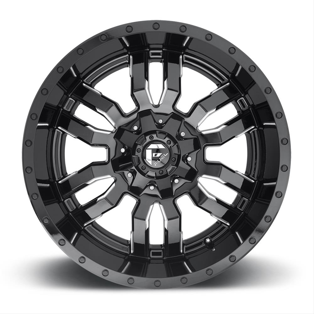 Fuel Off-Road Sledge D595 Series Gloss Black Wheels with Milled Accents 18x9 Wheels, Sledge, 5x5.55x150 NBL5.75 20 110.3, NBL-Gloss BLK MIL thumbnail 2