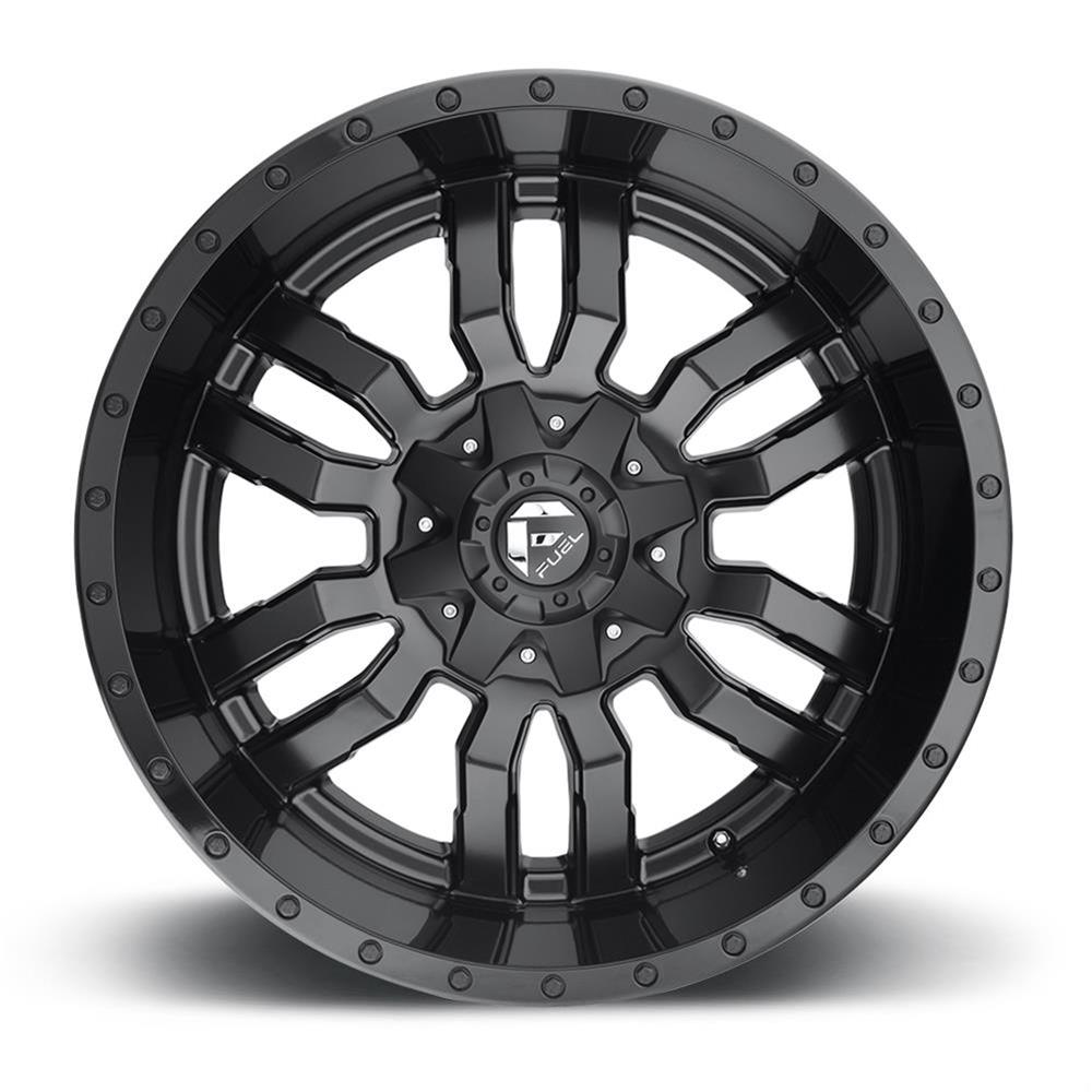 Fuel Off-Road Sledge D596 Series Matte Black Wheels with Gloss Lip 22x10 Wheel, Sledge, 22 x 10, Aluminum, Black, Lip, 6 x 135mm Bolt Pattern, -18mm Offset, 4.790 in. Backspace, Each thumbnail 2