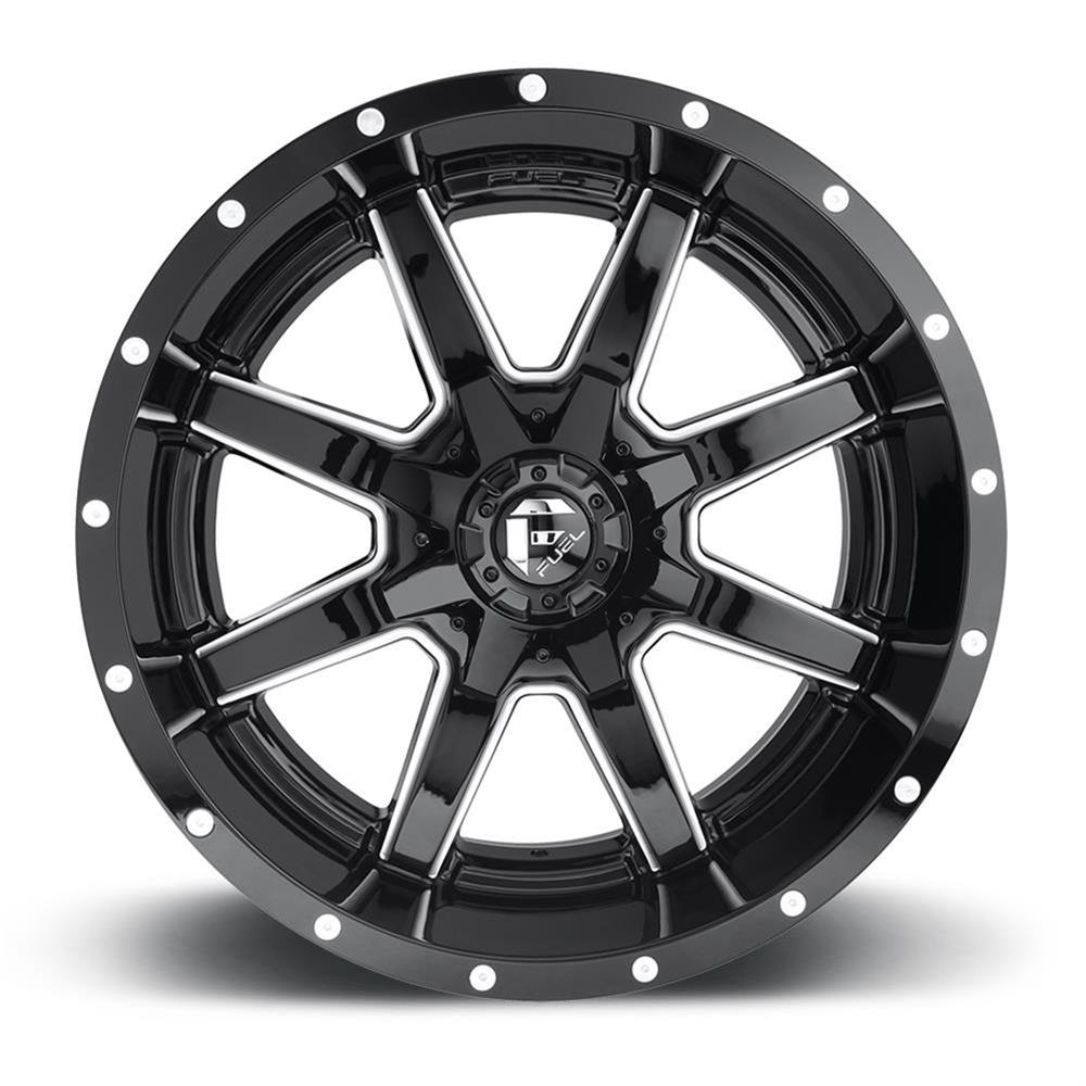 Fuel Off-Road Maverick D610 Series Gloss Black Wheels with Milled Accents 18x9 Wheel, Maverick, 18 x 9, Aluminum, Black, Accents, 6 x 135mm Bolt Pattern, +13mm Offset, 5.510 in. Backspace, Each
