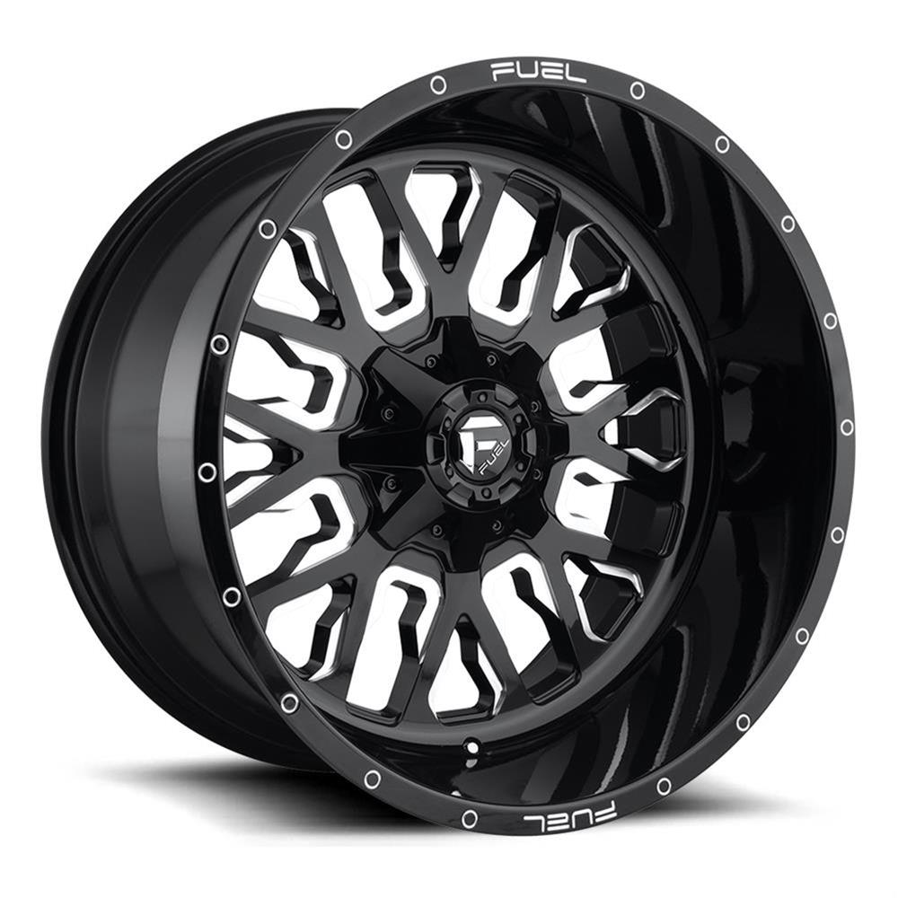 Fuel Off-Road Stroke D611 Series Gloss Black Wheels with Milled Accents 22x10 Wheel, Stroke, 22 x 10, Black, Accents, 6 x 135mm Bolt Pattern, +10mm Offset, 5.890 in. Backspace, Each thumbnail 2