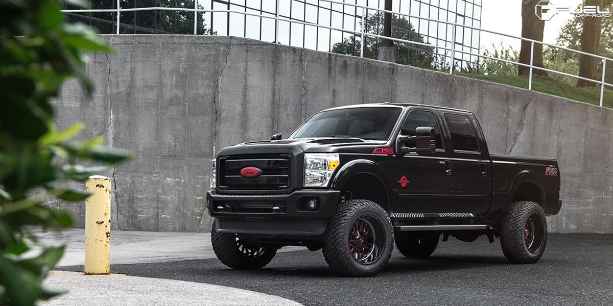 Fuel Off-Road Stroke D612 Series Gloss Black Wheels with Candy Red Accents 20x9 Wheels, Stroke, 6x1356x5.5 QL 5.00 01 106.3, QL -Gloss RED