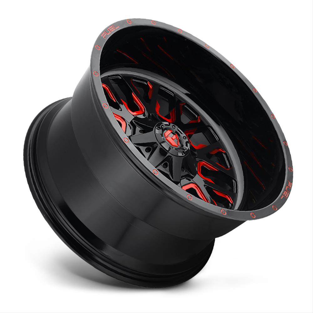 Fuel Off-Road Stroke D612 Series Gloss Black Wheels with Candy Red Accents 20x9 Wheels, Stroke, 6x1356x5.5 QL 5.00 01 106.3, QL -Gloss RED thumbnail 6