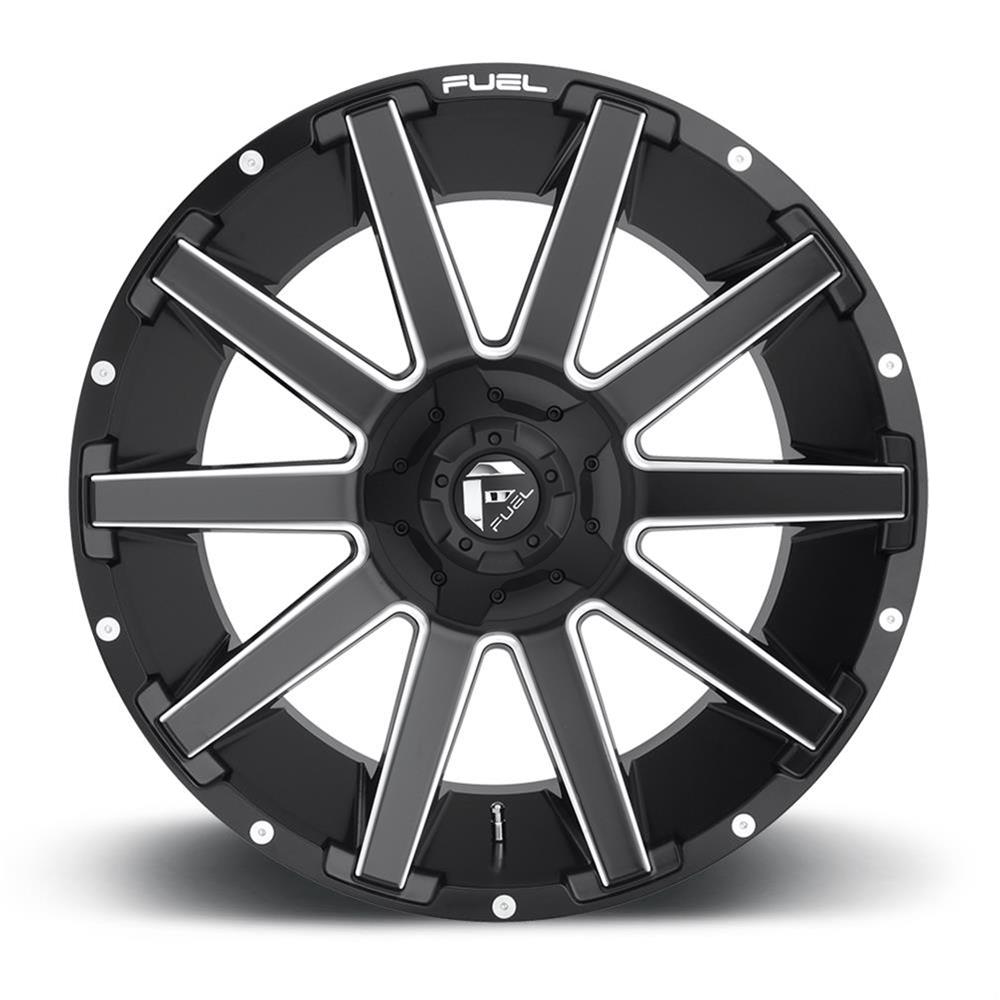 Fuel Off-Road Contra D616 Series Matte Black Wheels with Milled Accents 20x9 Wheel, Contra, 20 x 9, Black, Accents, 8 x 170mm Bolt Pattern, +20mm Offset, 5.790 in. Backspace, Each thumbnail 2