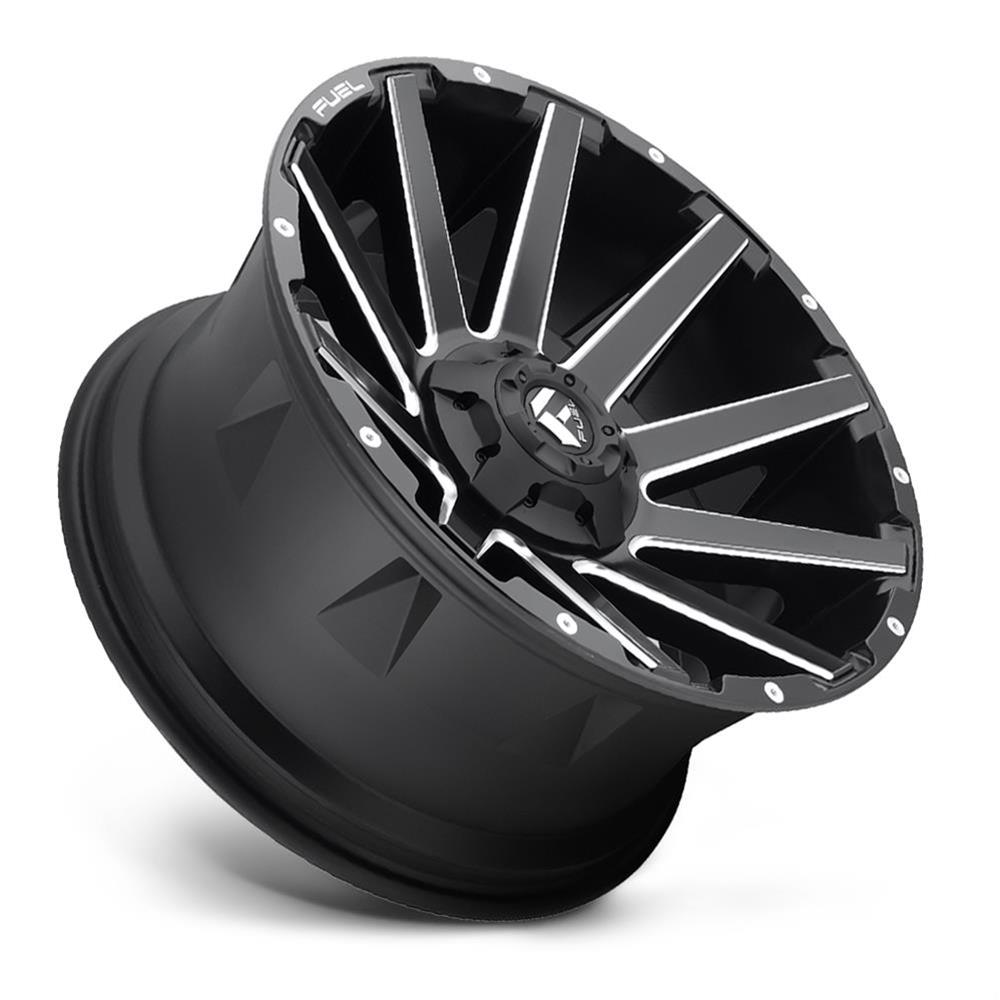 Fuel Off-Road Contra D616 Series Matte Black Wheels with Milled Accents 20x9 Wheel, Contra, 20 x 9, Black, Accents, 8 x 170mm Bolt Pattern, +20mm Offset, 5.790 in. Backspace, Each thumbnail 3