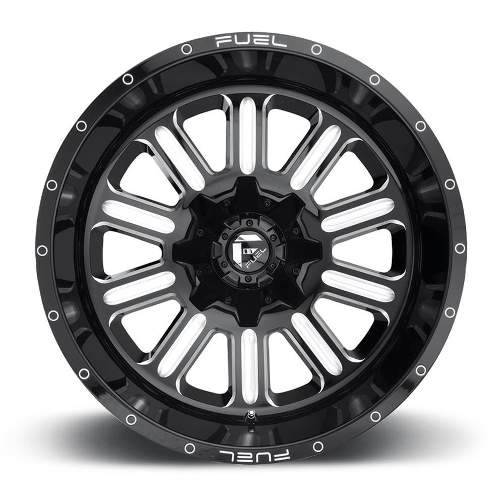 Fuel Off-Road Hardline D620 Series Gloss Black Wheels with Milled Accents 18x9 Wheel, Hardline, 18 x 9, Black, Accents, 6 x 135mm Bolt Pattern, +2mm Offset, 5.080 in. Backspace, Each thumbnail 2