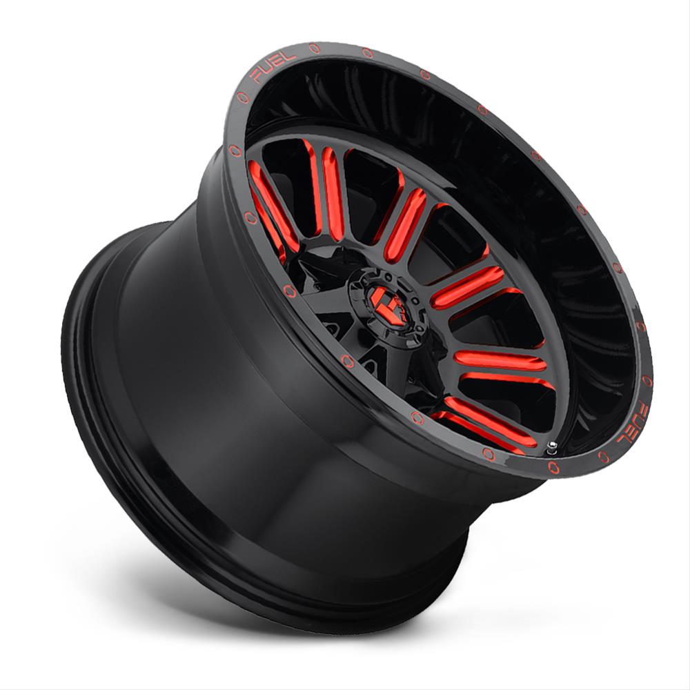 Fuel Off-Road Hardline D621 Series Gloss Black Wheels with Candy Red Accents 20x9 Wheel, Off-Road, D621, Aluminum, Black, Accents, 20 in. x 9 in., 6 x 5.5 in./6 x 135/139.70mm, 5.75 in. Backspace, Each thumbnail 3