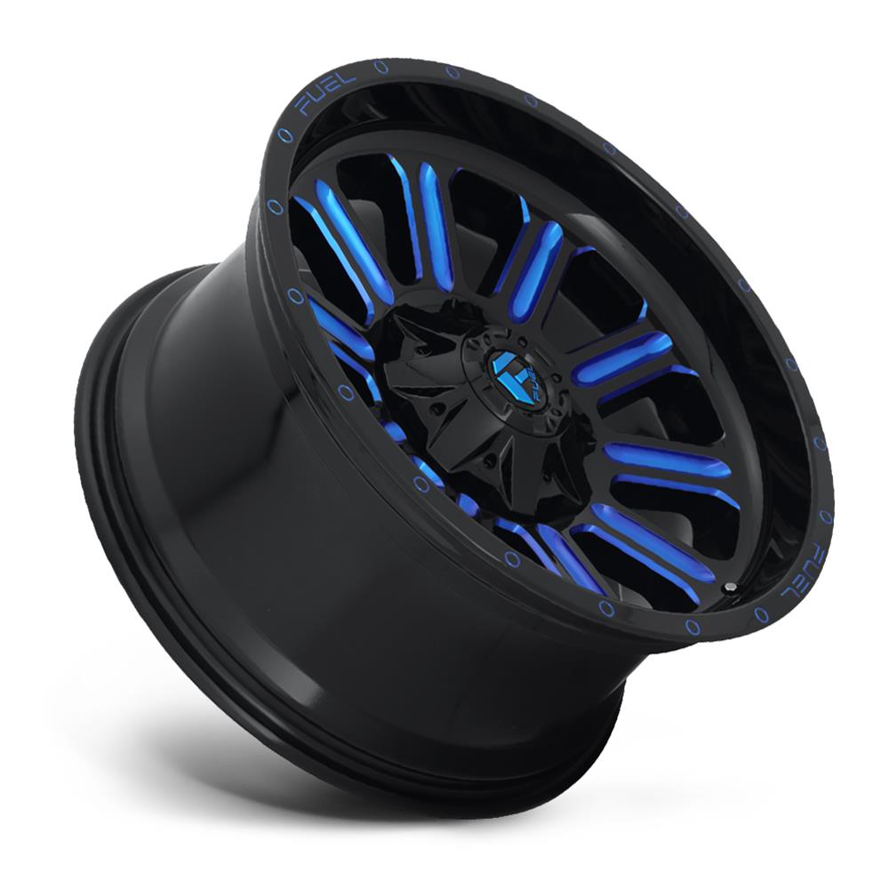 Fuel Off-Road Hardline D646 Gloss Black Wheels with Candy Blue Accents 20x9 Wheel, D646, 20 x 9, Aluminum, Black, Accent, 6 x 120mm Bolt Pattern, +19mm Offset, 5.750 in. Backspace, Each thumbnail 3