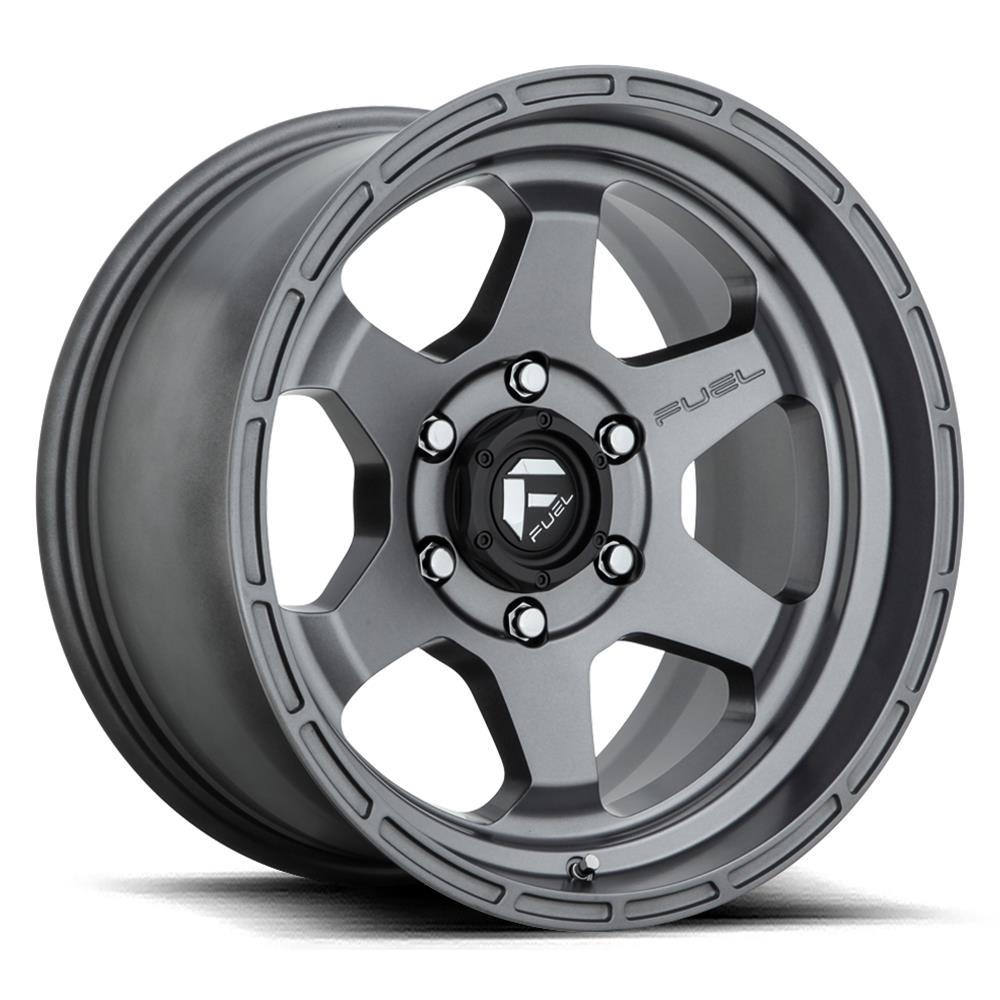 Fuel Off-Road Shok D665 Matte Anthracite Wheels 18x9 Wheel, D665, 18 x 9, Aluminum, Anthracite, 6 x 139.7mm Bolt Pattern, +1mm Offset, 5.040 in. Backspace, Each