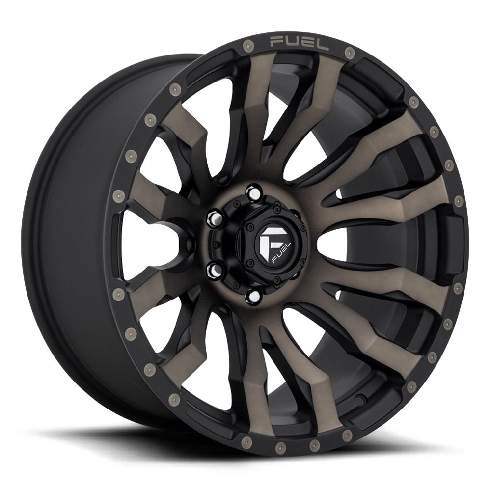 Fuel Off-Road Blitz D674 Matte Black Wheels with Dark Tinted Machined Accents 20x12 Wheels, D674, 22 x 12, Aluminum, Black, Tint Accents, 6 x 139.7mm Bolt Pattern, -44mm Offset, 4.770 in. Backspace, Each thumbnail 2