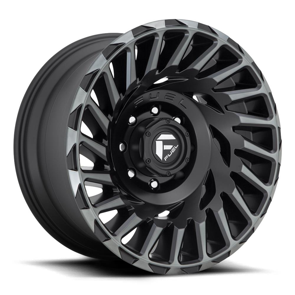 Fuel Off-Road Cyclone D683 Matte Black Machined DDT Wheels 18x9 Wheels, D683, 18 x 9, Aluminum, Black, Tinted Accents, 6 x 139.7mm Bolt Pattern, -12mm Offset, 4.530 in. Backspace, Each