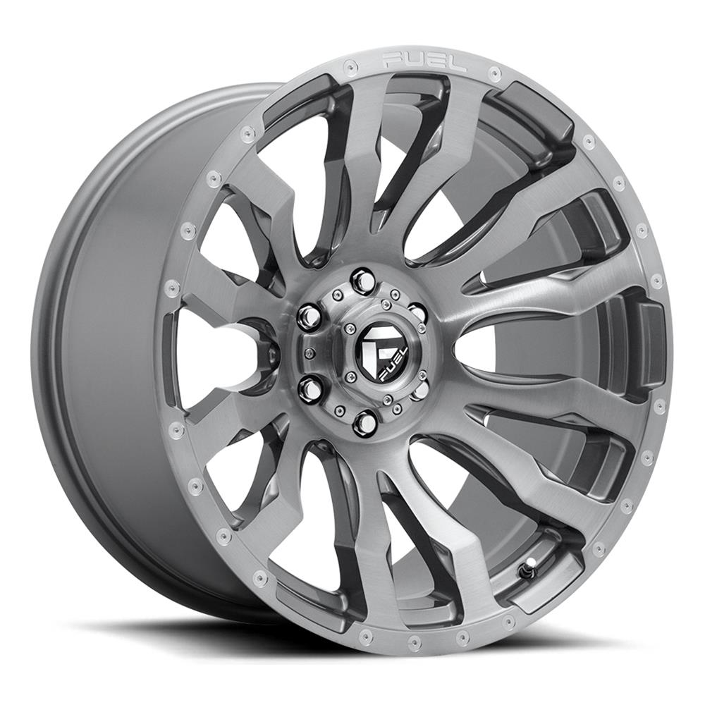 Fuel Off-Road Blitz D693 Platinum Wheels 20x8.25 Wheels, D693, 20 x 8.25, Aluminum, Brushed Gunmetal, 8 x 210mm Bolt Pattern, +105mm Offset, 8.760 in. Backspace, Each