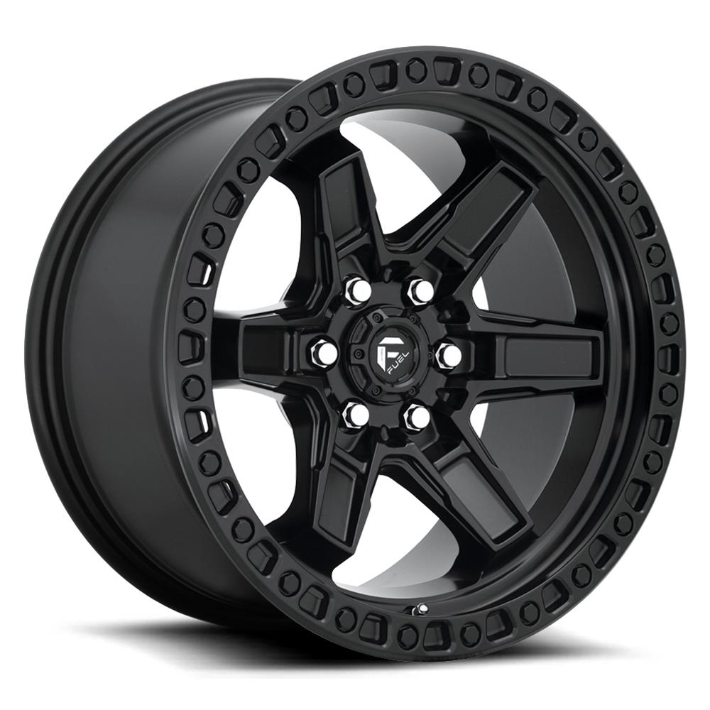 Fuel Off-Road Kicker D697 Matte Black Wheels 17x9 Wheels, 5 D697, 17 x 9, Aluminum, Black, 6 x 139.7mm Bolt Pattern, +1mm Offset, 5.040 in. Backspace, Each