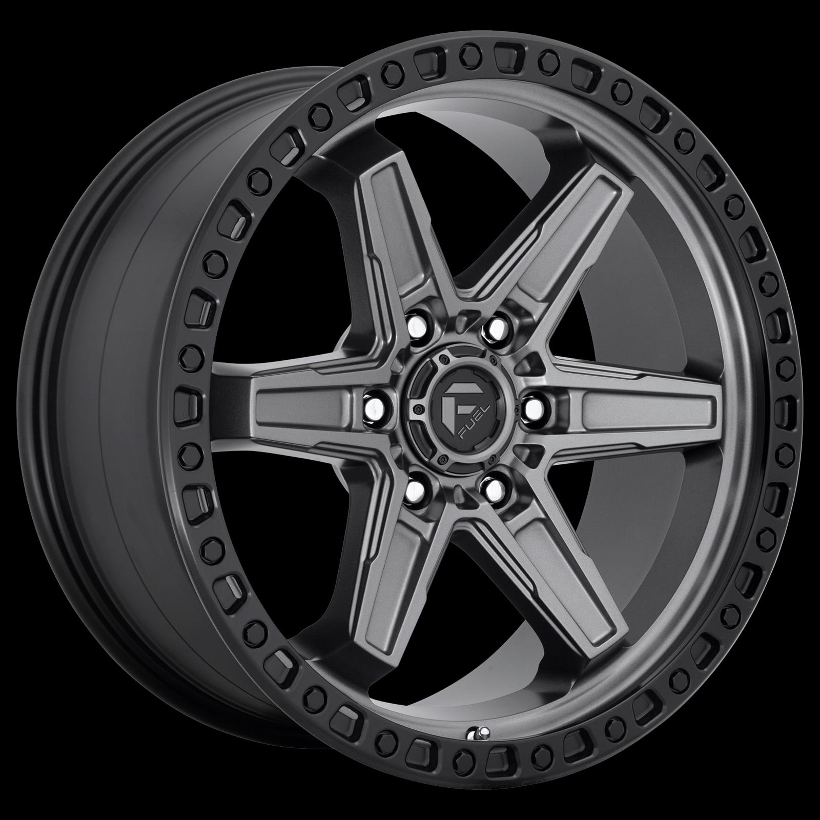 Fuel Off-Road Kicker D698 Anthracite Wheels with Black Lip 20x9 WHEEL, 20X9 6X4.5 MT-GNMTL-BBR 20MM