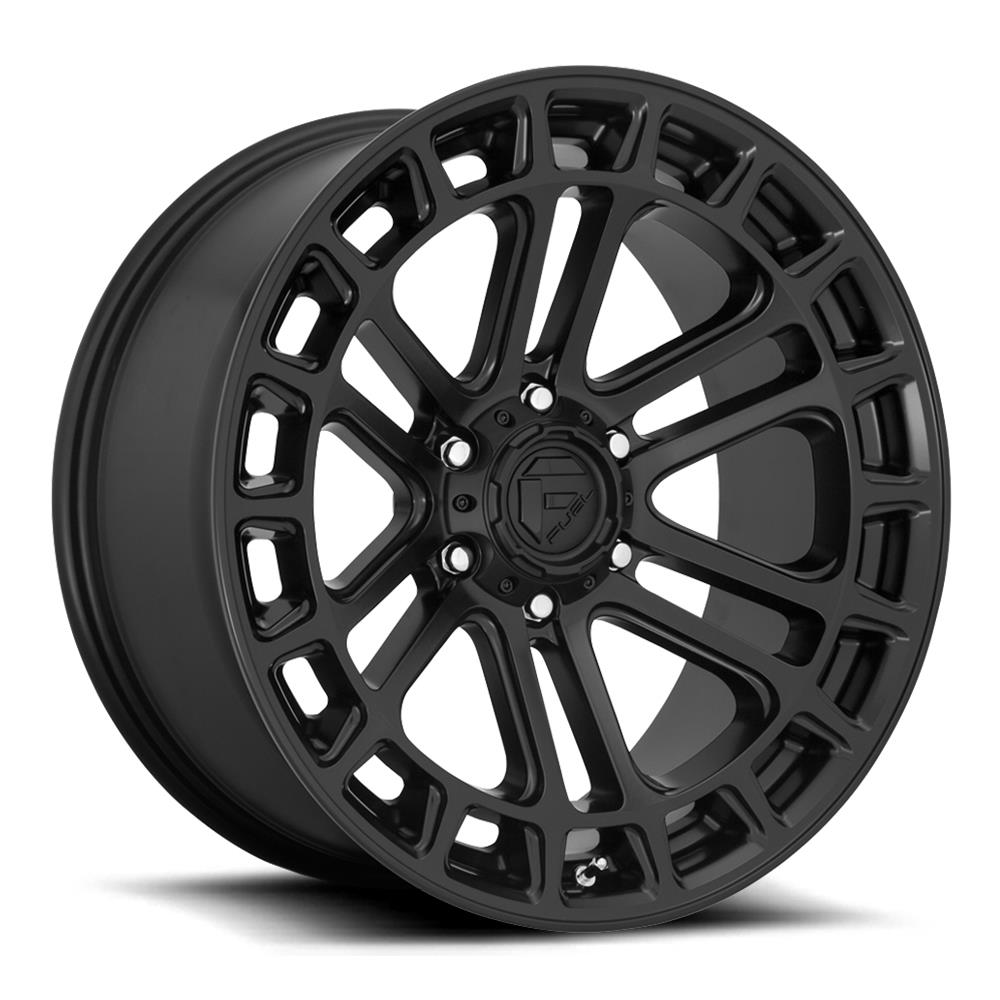 Fuel Off-Road Heater D718 Matte Black Wheels 22x10 Wheels, D718, Aluminum, Finish, 22 in. x 10 in., 6 x 139.70mm/5.5 in. Bolt Circle, 4.99 in. Backspace, Each