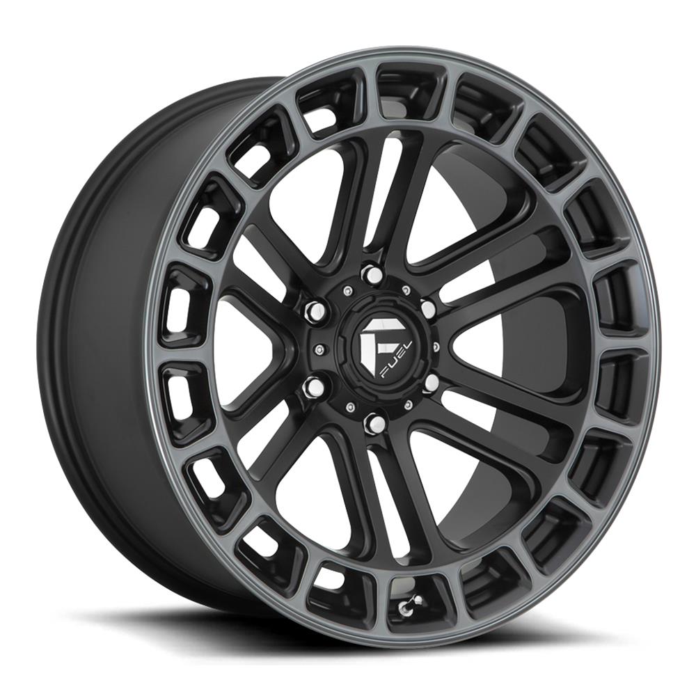Fuel Off-Road Heater D720 Matte Black Wheels with Double Dark Tint 20x9 HEATER 6x135.00 MATTE BLACK DOUBLE DARK TINT MACHINED (1 mm)