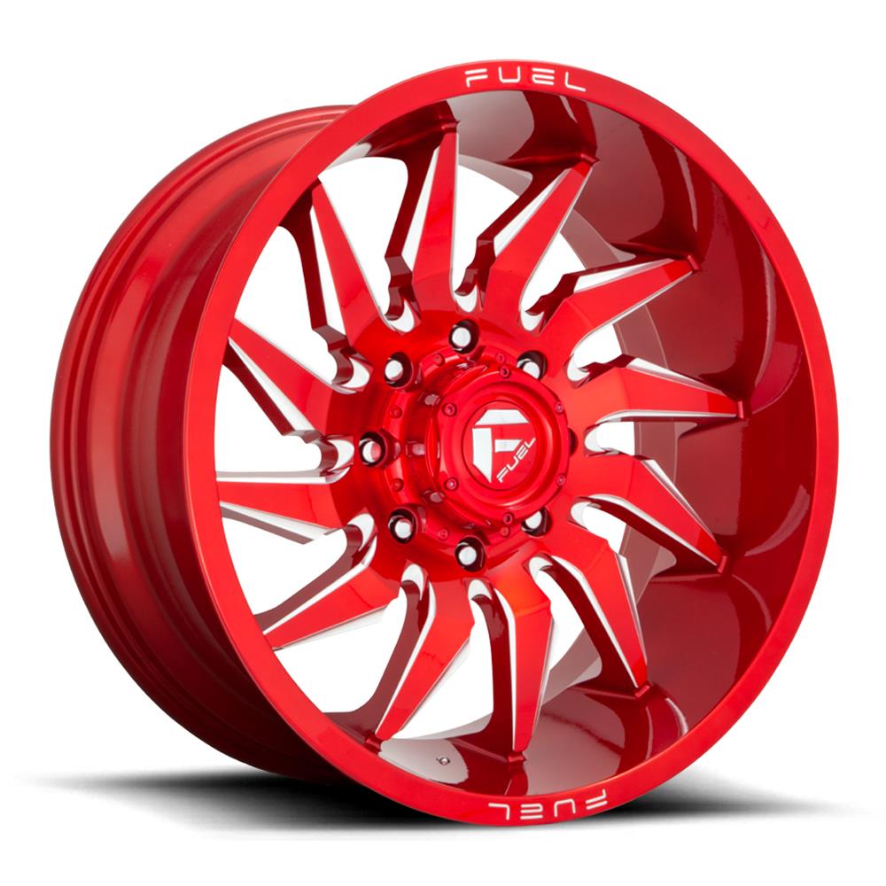 Fuel Off-Road Saber D745 Candy Red Wheels with Milled Accents 20x9 SABER 6x139.70 CANDY RED MILLED (20 mm)