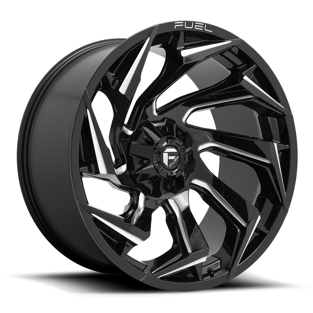 Fuel Off-Road Reaction D753 Gloss Black Wheels with Milled Accents 20x9 REACTION 20X9 8X6.5 125.2 NBL 01MM
