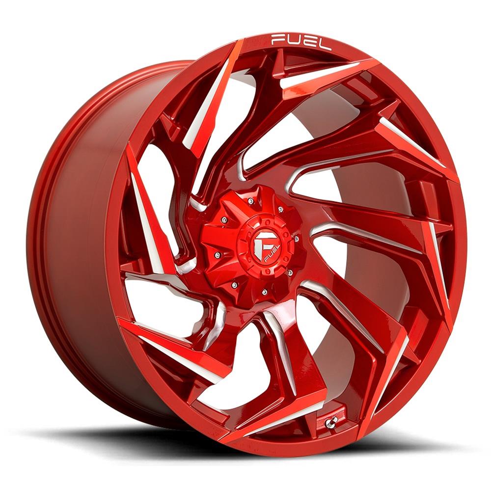 Fuel Off-Road Reaction D754 Candy Red Wheels with Milled Accents 18x9 REACTION 18X9 8x6.5 125.2 CRM 01MM