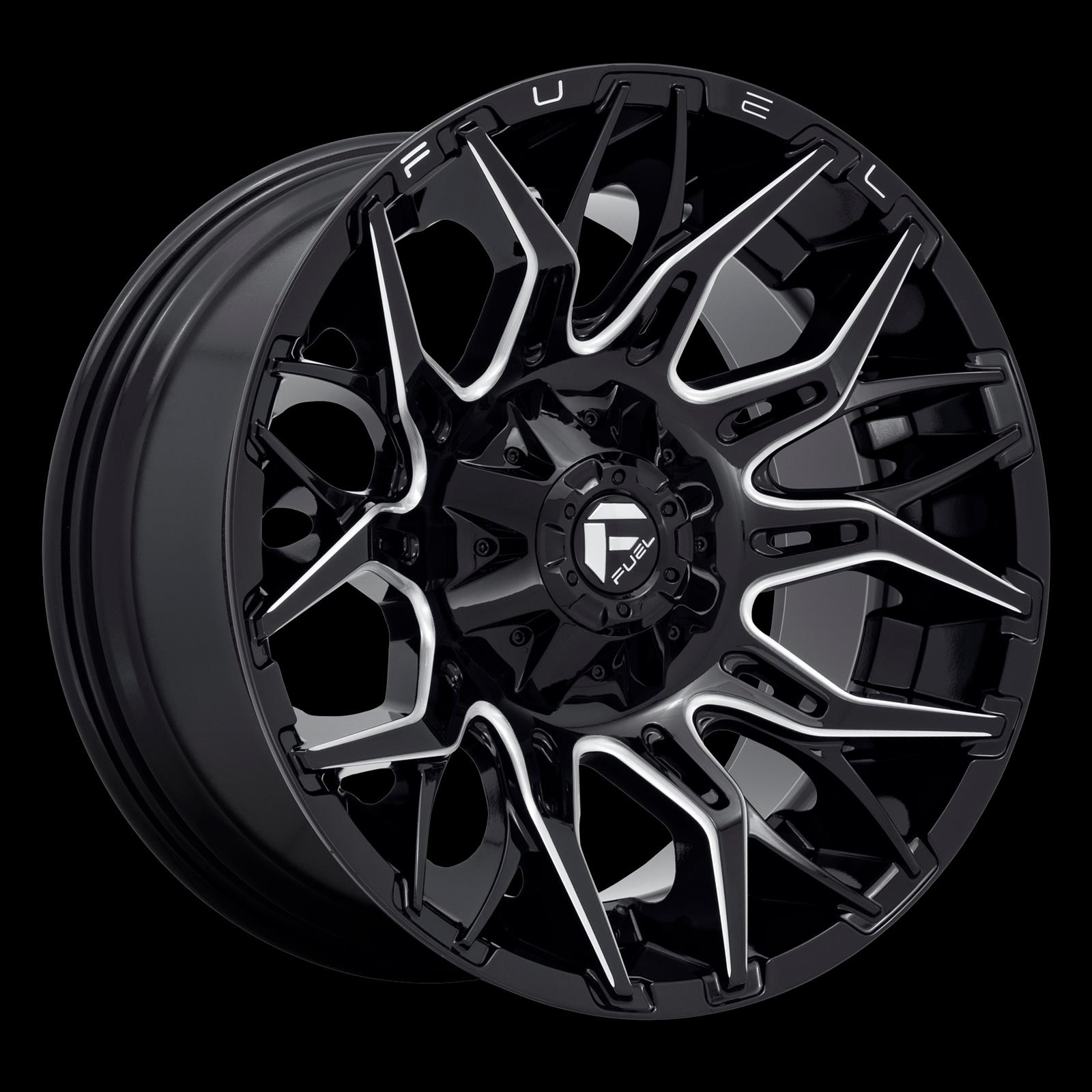 Fuel Off-Road Twitch D769 Gloss Black Milled Wheels 20x10 WHEEL, 20X10 8X170 G-BLK-MILL -18MM