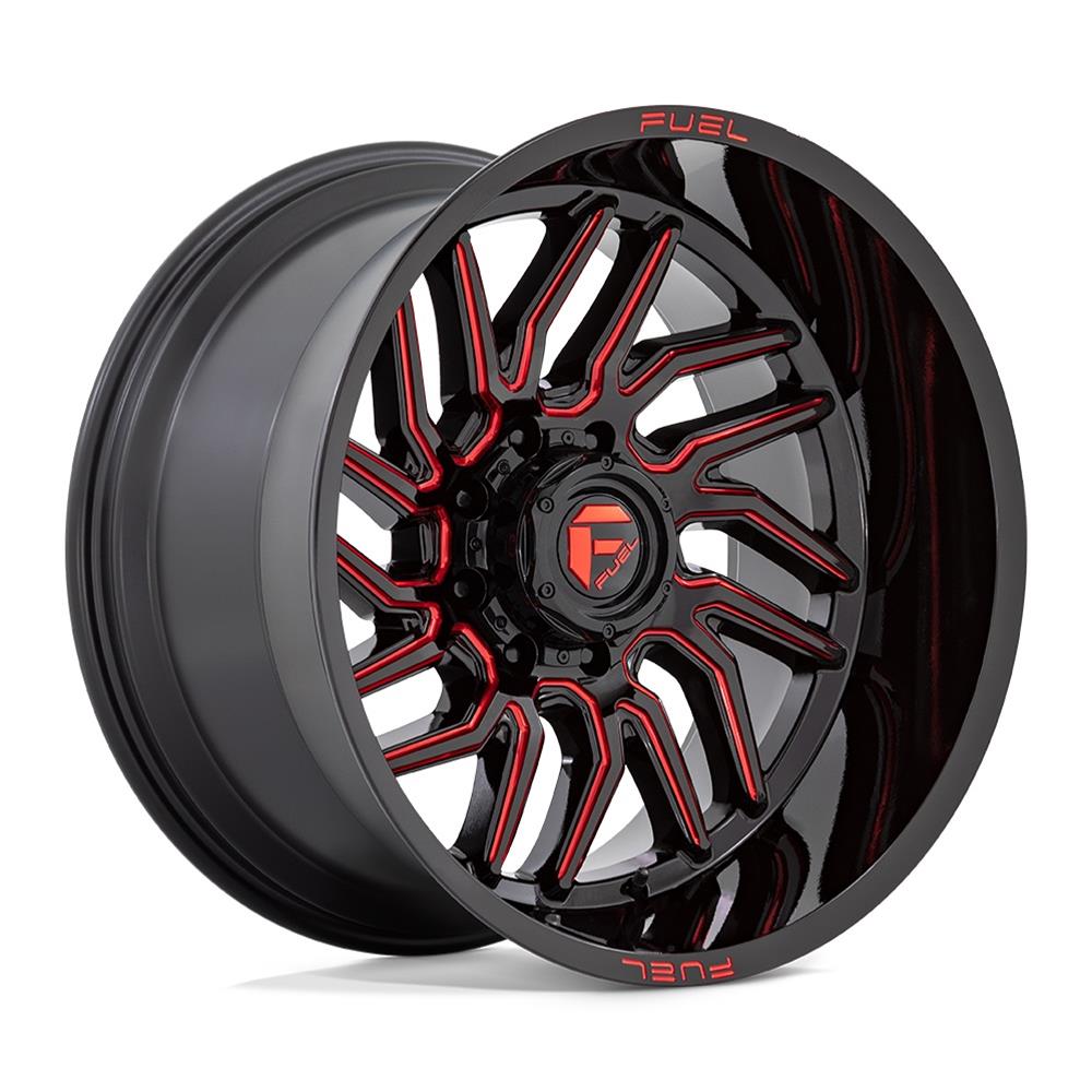 Fuel Off-Road Hurricane D808 Gloss Black Milled Wheels with Red Accents 20x9 20X9 8X6.5 G-BLK MILL-RT 1MM