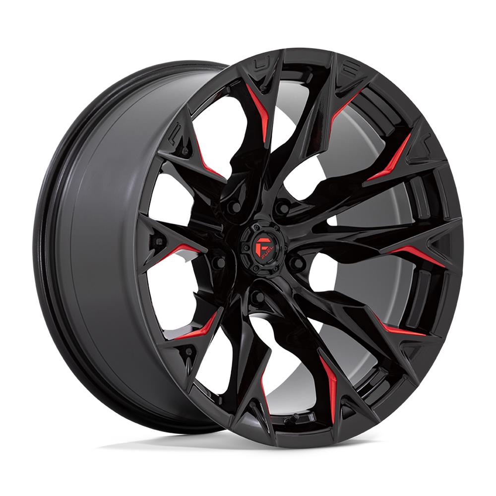 Fuel Off-Road Flame 6 D823 Gloss Black Wheels with Milled Red Accents 20x9 WHEEL
