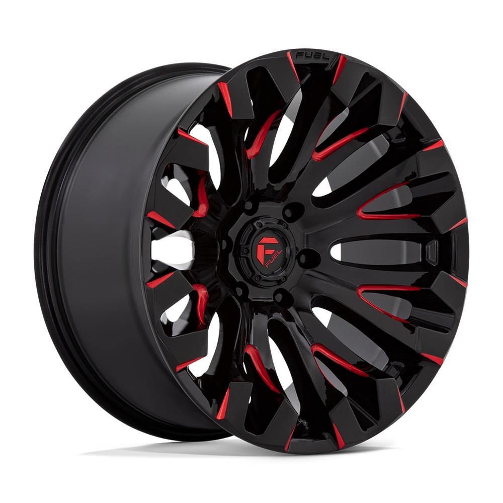 Fuel Off-Road Quake D829 Gloss Black Wheels with Red Milled Accents 20x9 20X9 5X5.5 G-BLK MILL-RD 1MM