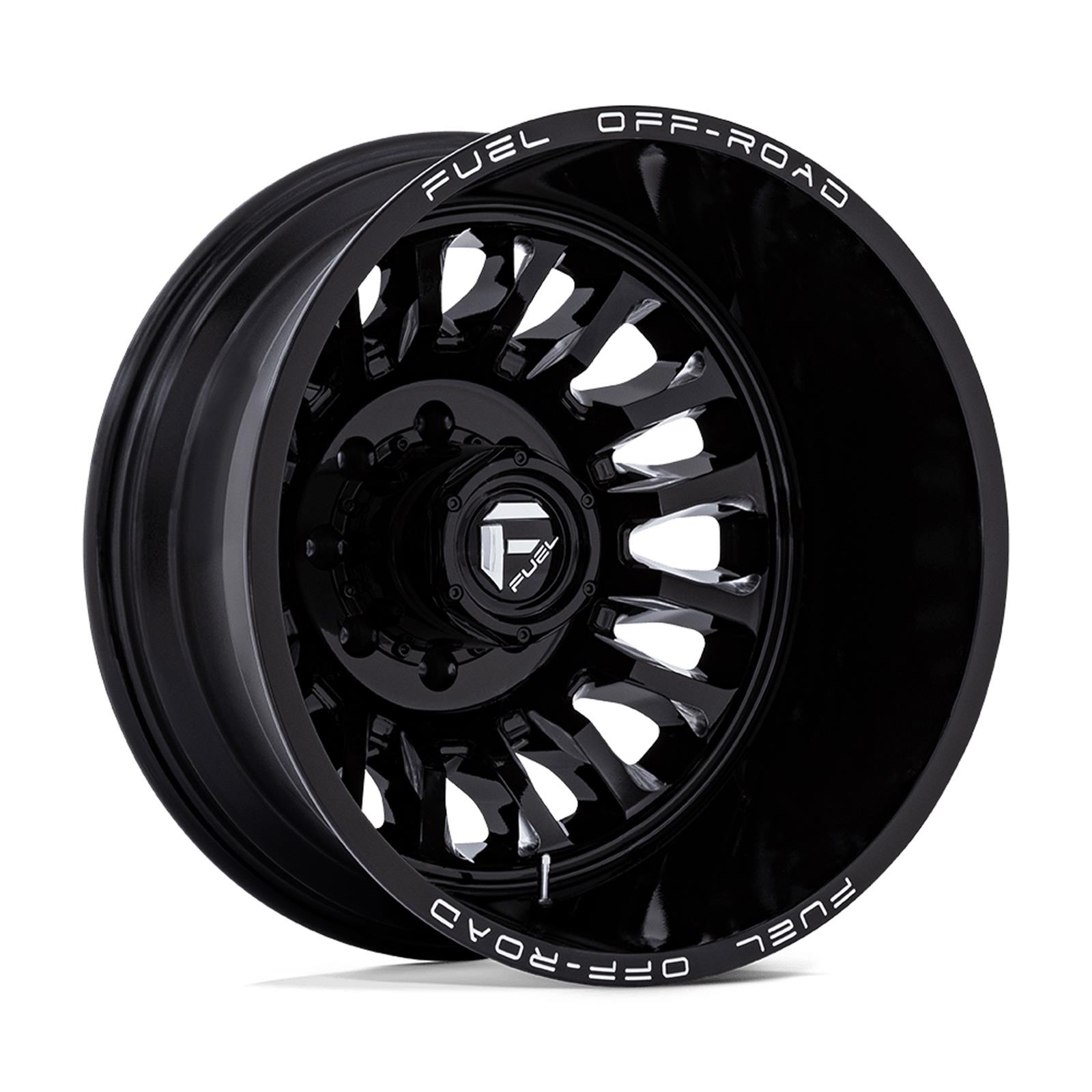 Fuel Off-Road ARC Dually D868 Gloss Black Wheels with Milled Accents 22x8.25 Wheel, Arc D868, 22 x 8.25, Aluminum, Black, Accents, 8 x 170mm Bolt Pattern, -227mm Offset, -4.310 in. Backspace, Each