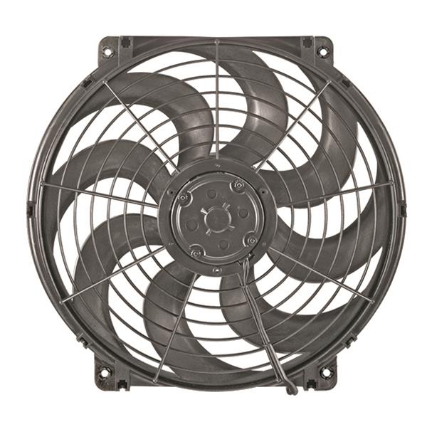 12 Inch 925 CFM Flex-A-Lite Syclone S-Blade Electric Fan 104359 Fan, S-Blade, Single, in. Diameter, Reversible, 2,245 rpm, Black, Plastic, Each