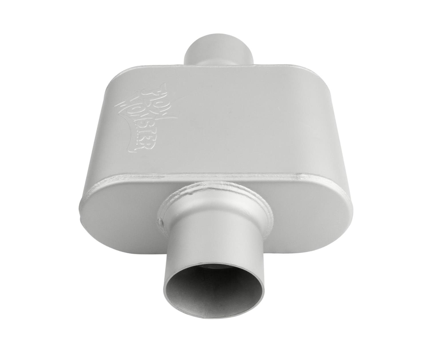 FlowMonster 1-Chamber Steel 3 Inch Muffler 43010-FM Muffler, FlowMonster, Aggressive Sound, 1-Chamber, 3.00 in. Single Inlet, 3.00 in. Single Outlet, Steel, Aluminized, Universal, Each thumbnail 2