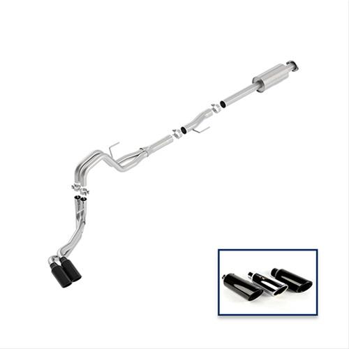Ford Performance Parts 2015-19 F-150 Extreme Exhaust Systems M-5200-F1550REBA System, Cat-Back, 304 Stainless Steel, No Muffler, Passenger Exit, Dual 4 in. Black Chrome Tips, Ford, F-150, 5.0L, Kit thumbnail 2