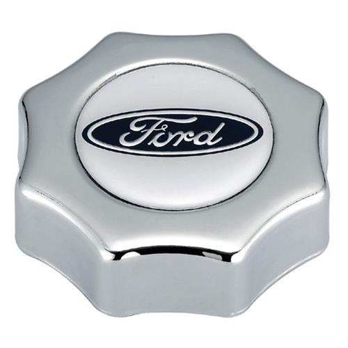 Ford Racing Ford Oval Logo Screw In Type Oil Fill Cap - Chrome Finish