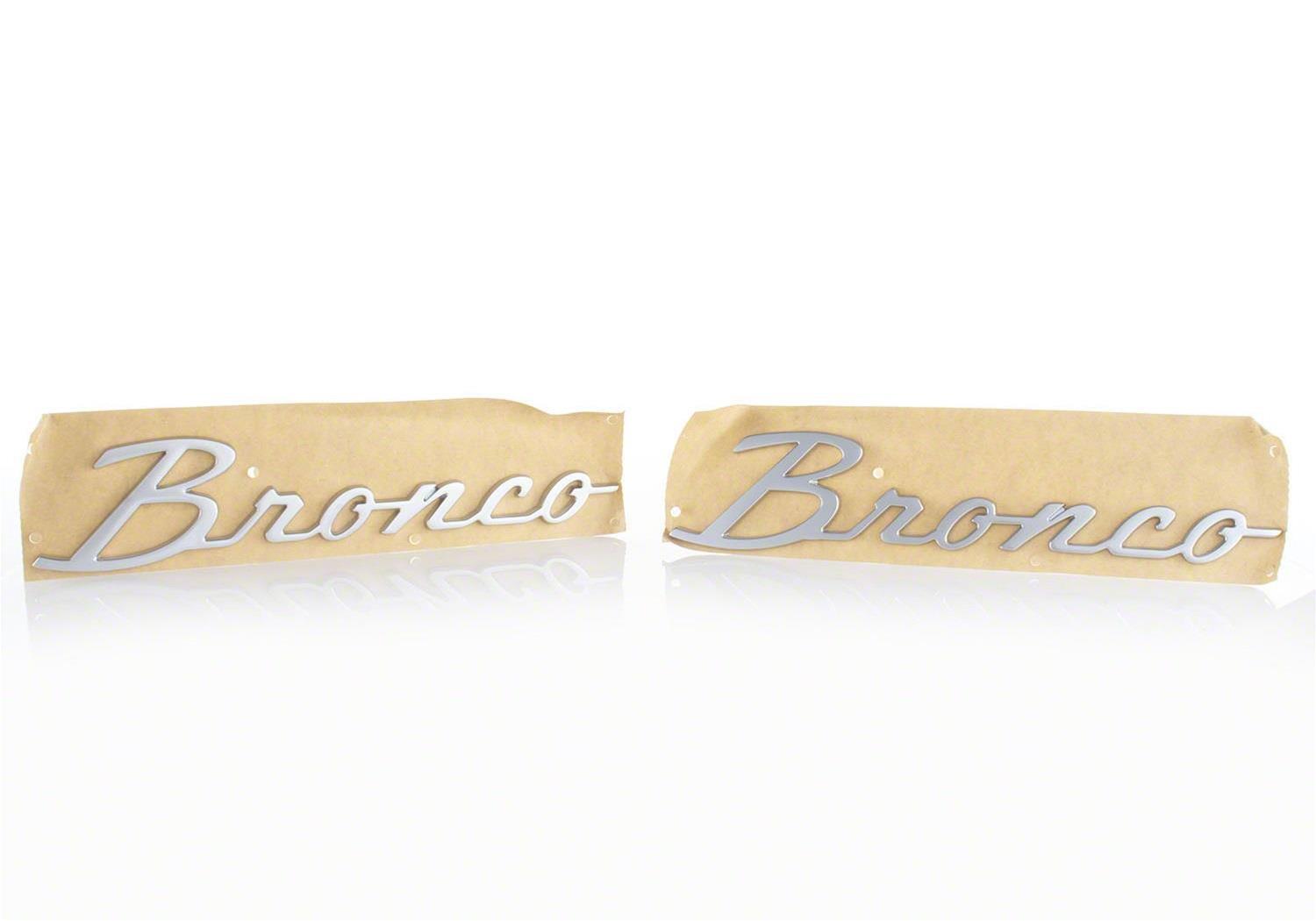 Ford Racing 21-23 Bronco Script Fender Badge - Silver