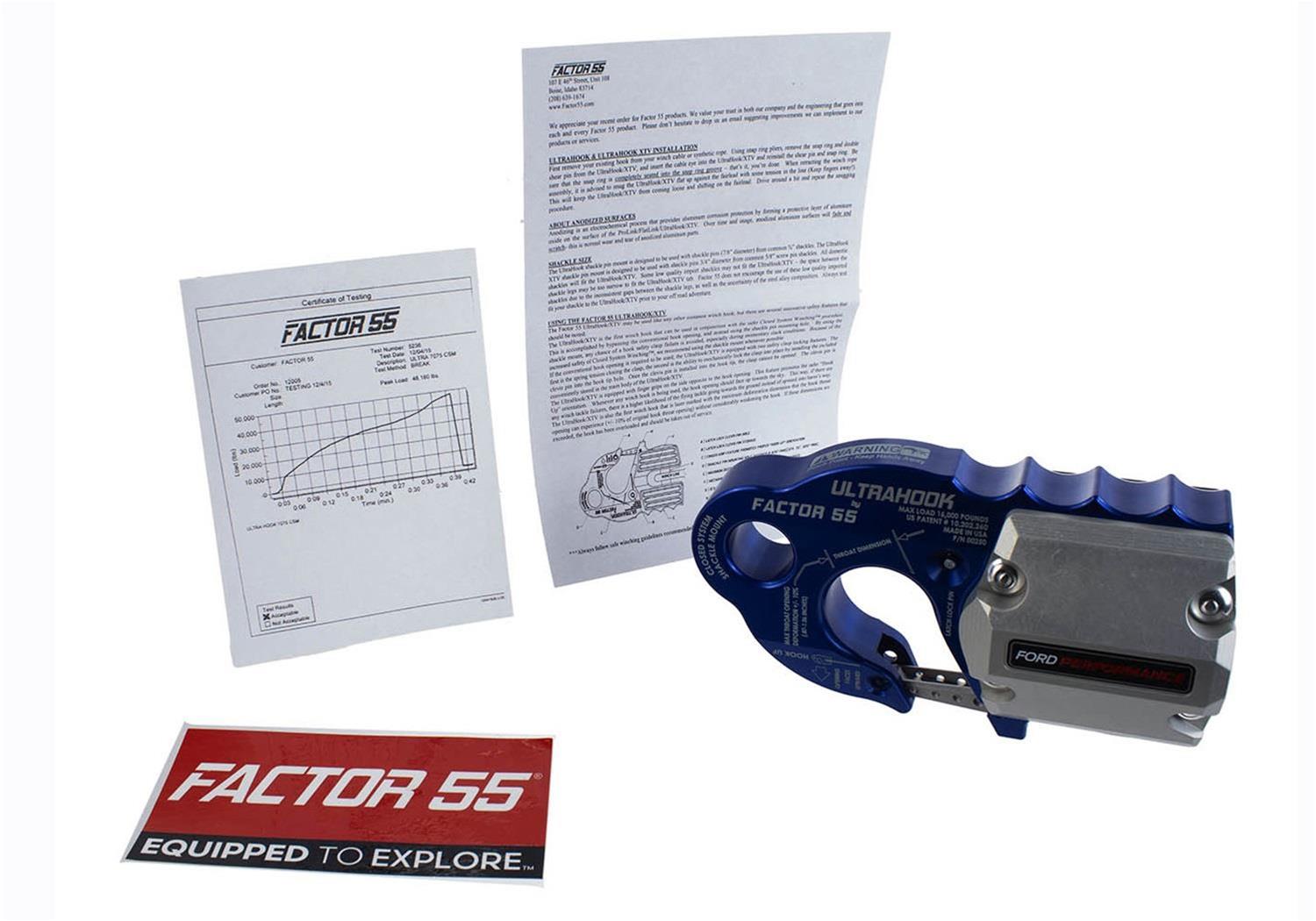 Ford Racing Factor 55 UltraHook w/Rope Guard - Blue thumbnail 2