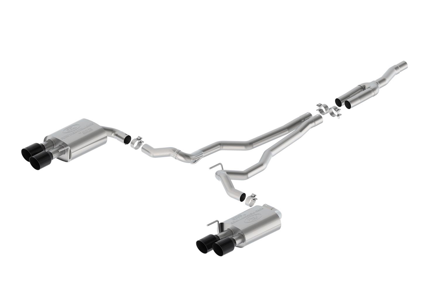 Ford Racing 2024 Mustang 2.3L Extreme Non-Active Cat-Back Exhaust w/GT Valance - Black Tip thumbnail 3