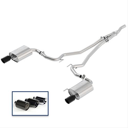 Ford Racing 2018+ Mustang 2.3L EcoBoost Cat-Back Extreme Exhaust System w/ Black Chrome Tips thumbnail 2