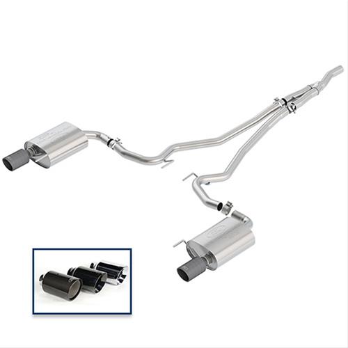 Ford Racing 2018 Mustang 2.3L Ecoboost Cat-Back Touring Exhaust System w/Carbon Fiber Tips thumbnail 2