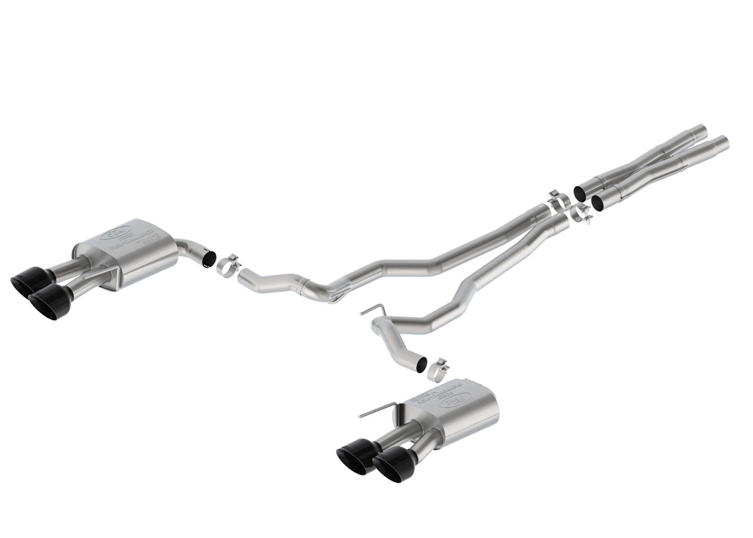 Ford Racing 2024 Mustang 5.0L Extreme Non-Active Cat-Back Exhaust w/Valance - Black Tip thumbnail 2