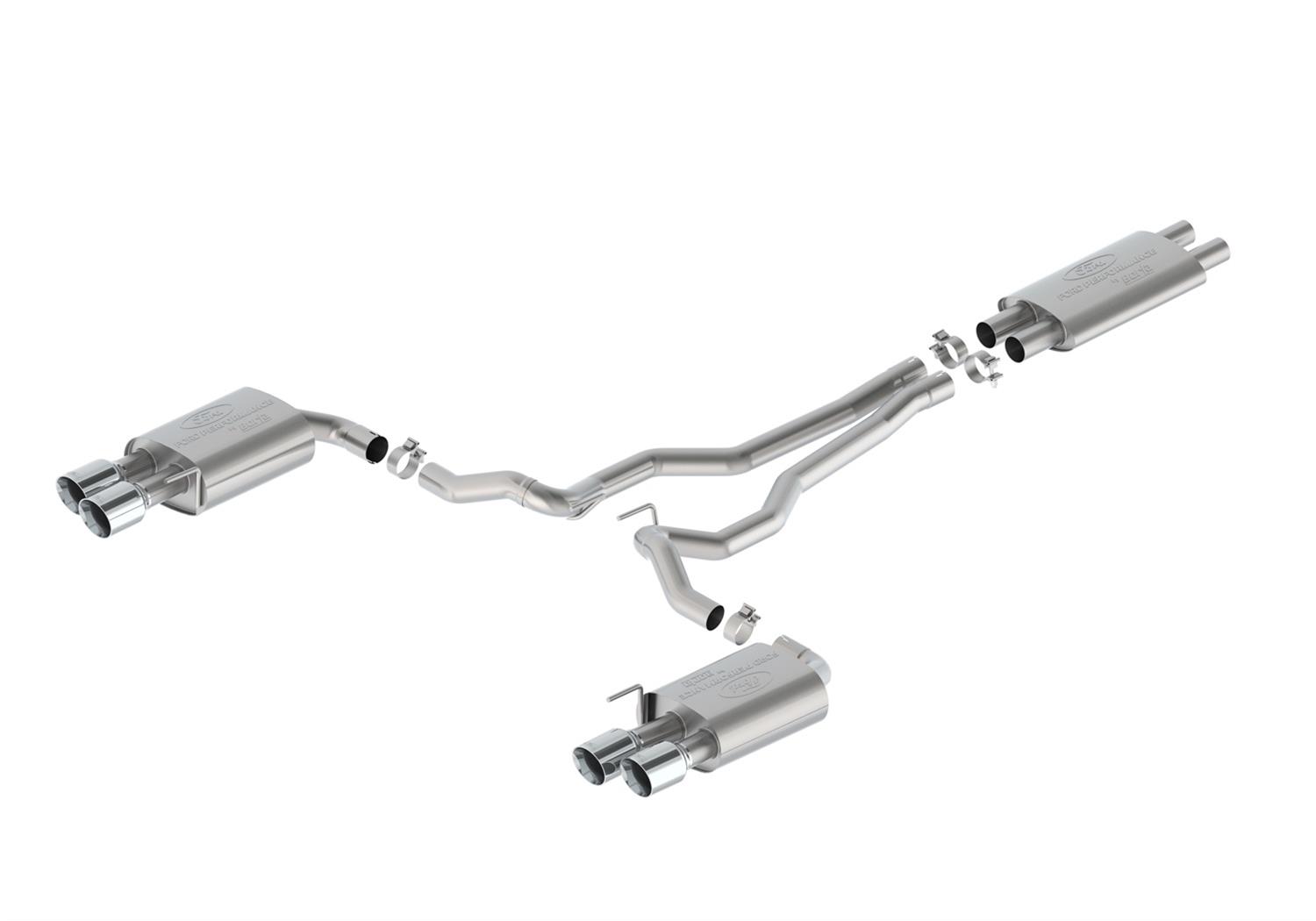 Ford Racing 2024 Mustang 5.0L Touring Non-Active Cat-Back Exhaust w/GT Valance - Chrome Tip thumbnail 2