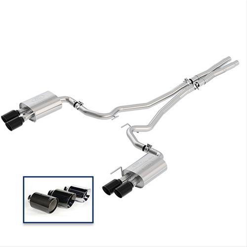 Ford Racing 2018+ Mustang GT 5.0L Cat-Back Extreme Exhaust System w/ Quad Black Chrome Tips thumbnail 2