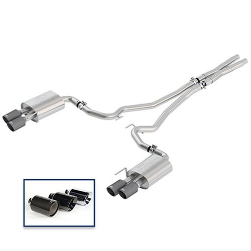Ford Racing 2018+ Mustang GT 5.0L Cat-Back Sport Exhaust System w/ Quad Carbon Fiber Tips thumbnail 2