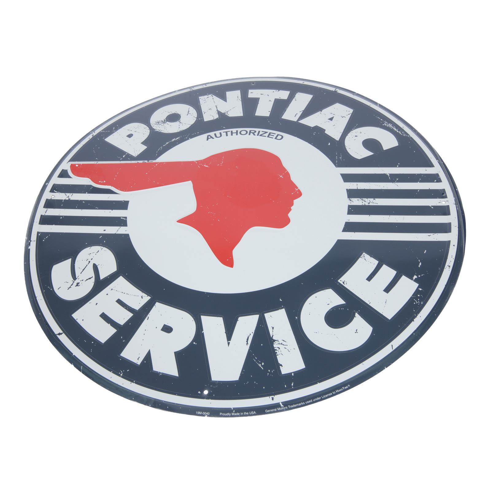 Summit Gifts RD64 Authorized Pontiac Service Embossed Tin Sign 