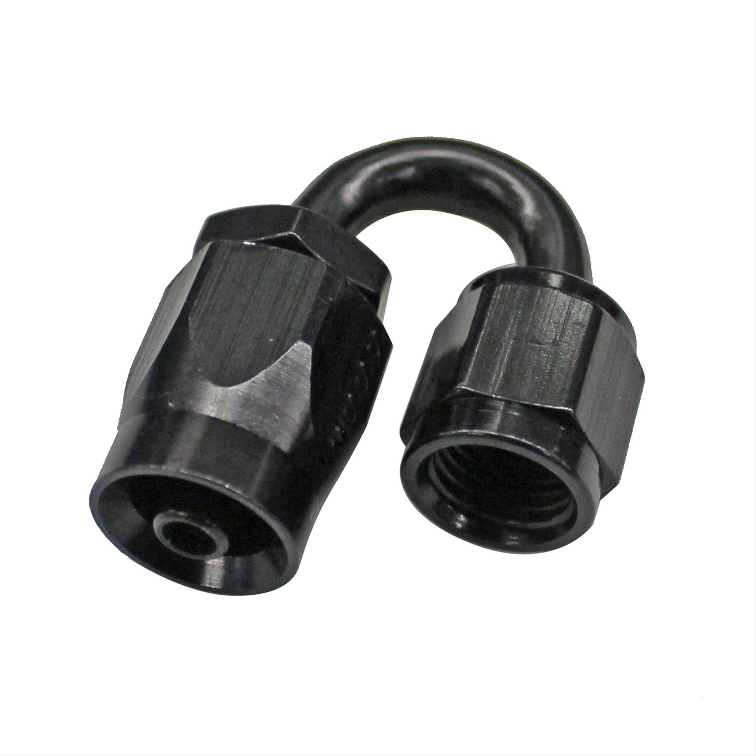 Fragola -4AN x 180 Degree Power Flow Hose End - Black