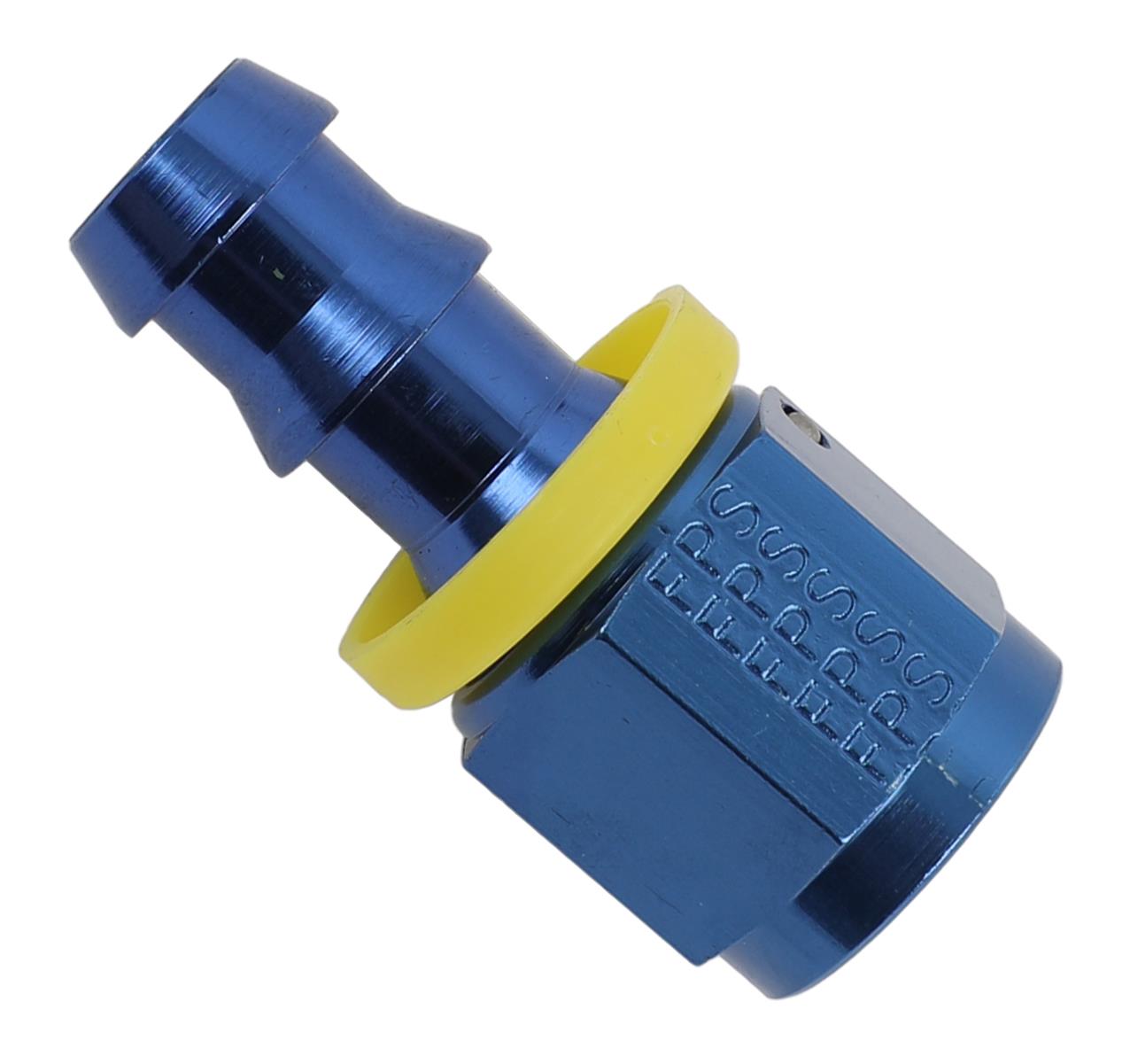Fragola -8AN Push-Lite End Straight - Blue