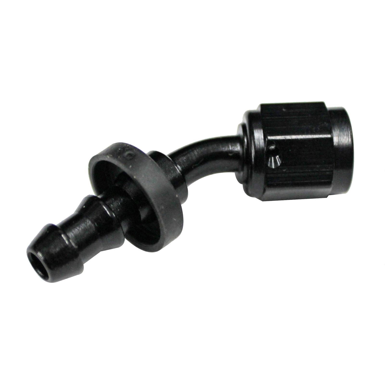 Fragola -8AN Push-Lite End 45 Degree - Black