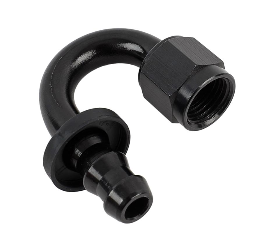 Fragola -6AN Push-Lite End 180 Degree - Black
