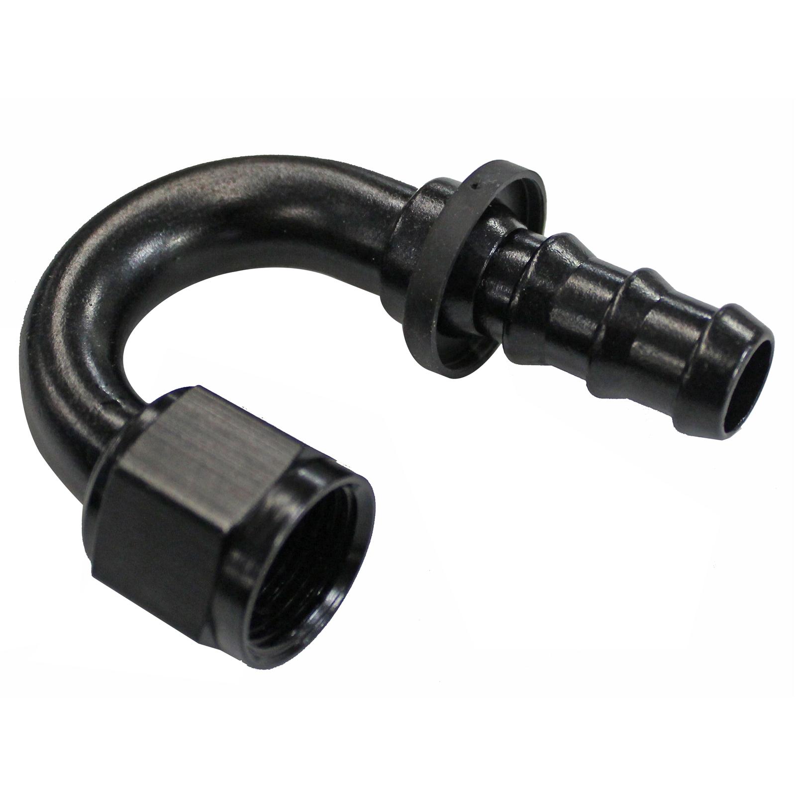 Fragola -10AN Push-Lite End 180 Degree - Black