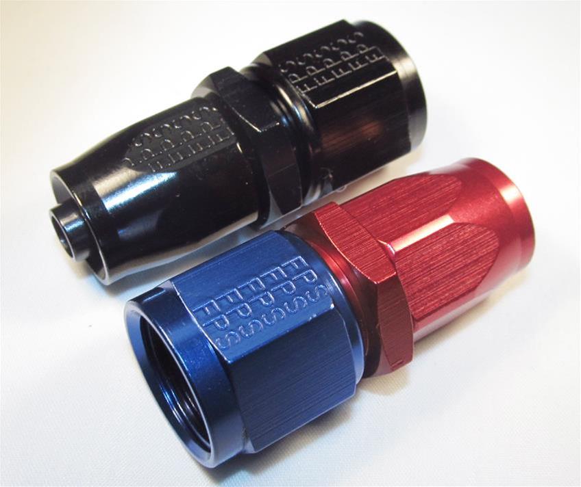 Fragola -6AN Fem. Nut x -8AN Hose Expanding Hose End - Blue/Red