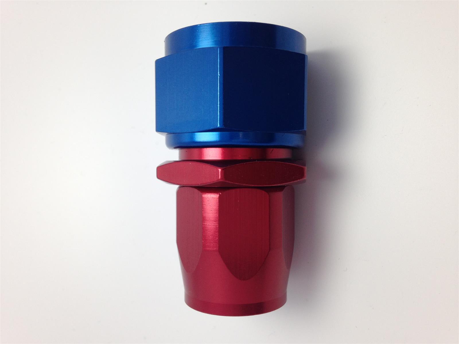 Fragola -8AN Fem. Nut x -6AN Hose Reducing Hose End - Blue/Red
