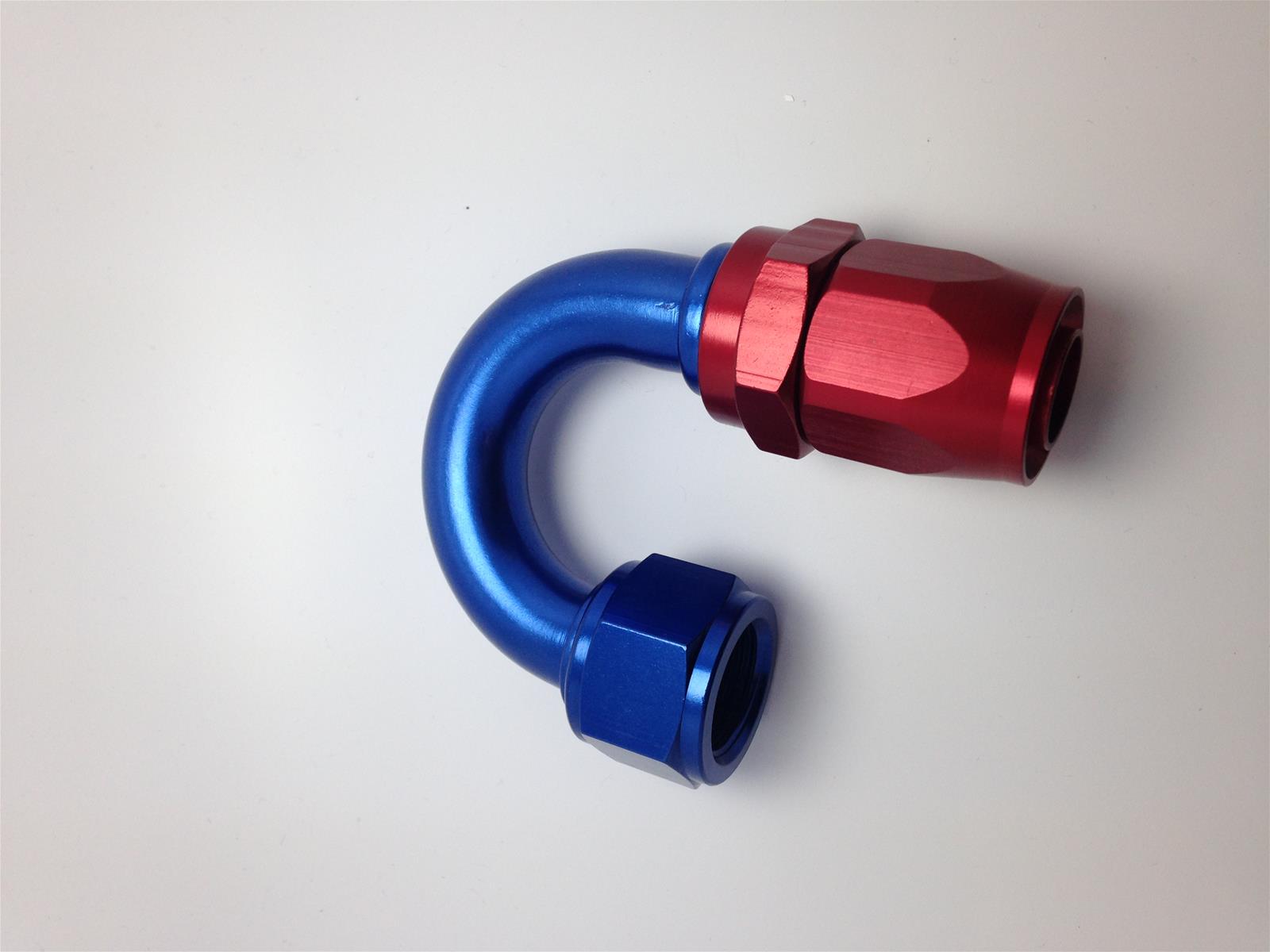 Fragola -6AN Nut x -8AN Hose 180 Degree Expanding Hose End - Blue/Red